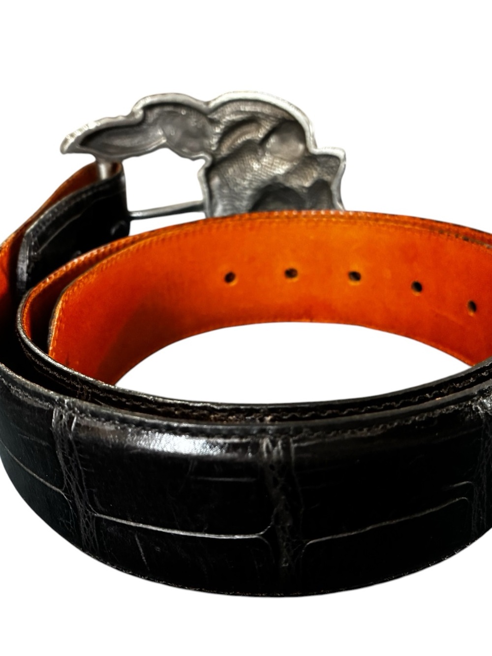 Women’s Hartnell Belt Imported Alligator Grain Calfskin with Rose buckle. - Picture 8 of 16
